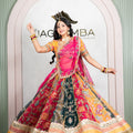 Rajasthani Mustard Floral Lehenga Odhani with Rani Pink Embroidered Dupatta